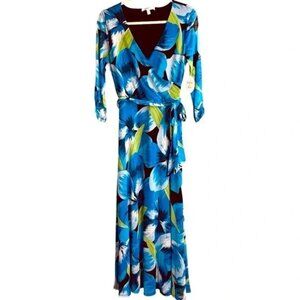 Harlow & Rose Blue Green Floral Maxi Dress